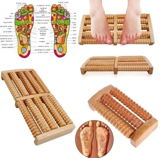 Dual 5 Row Foot Wooden Massager