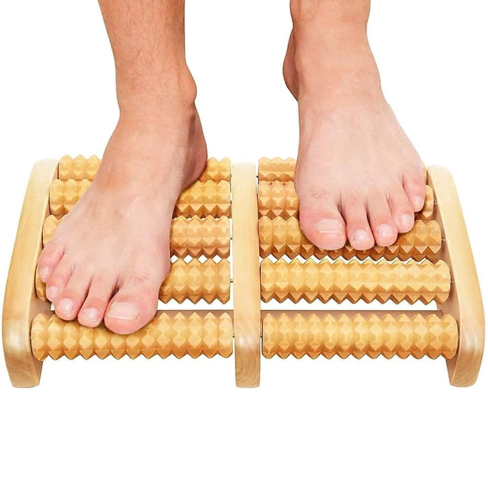 Dual 5 Row Foot Wooden Massager