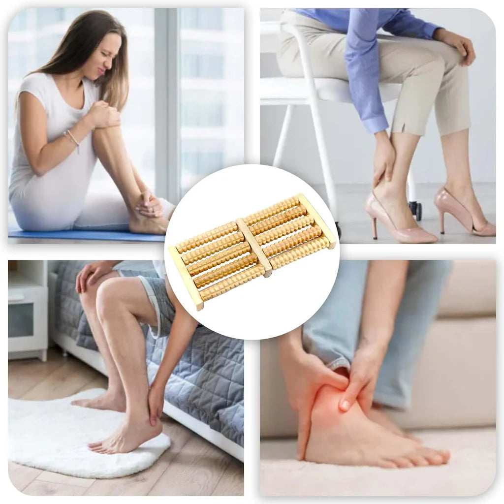 Dual 5 Row Foot Wooden Massager
