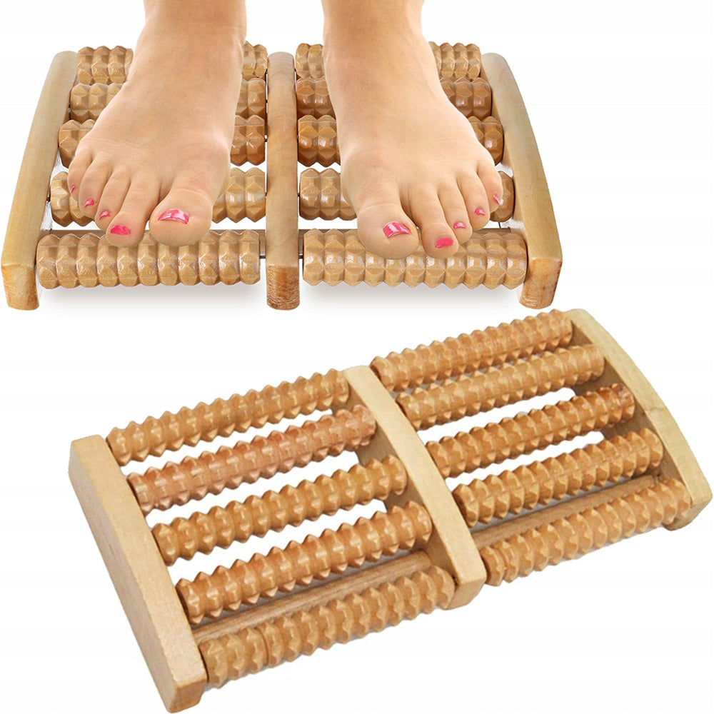 Dual 5 Row Foot Wooden Massager
