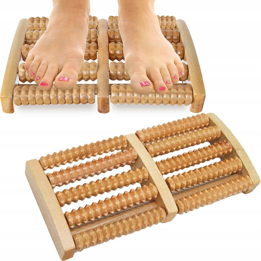 Dual 5 Row Foot Wooden Massager